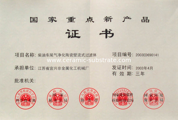 La CINA Jiangsu Province Yixing Nonmetallic Chemical Machinery Factory Co.,Ltd Certificazioni